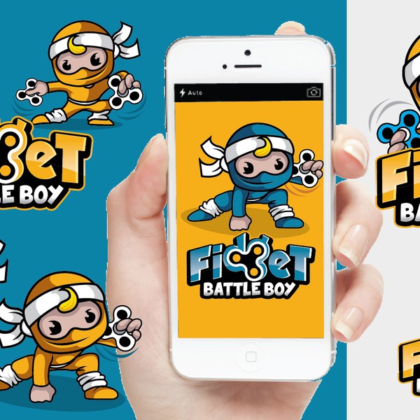 Fidget battle boy logo design