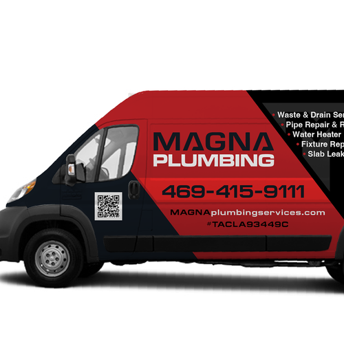 Informative, Clean Van Wrap for Plumbing Business Design by theANUNGs