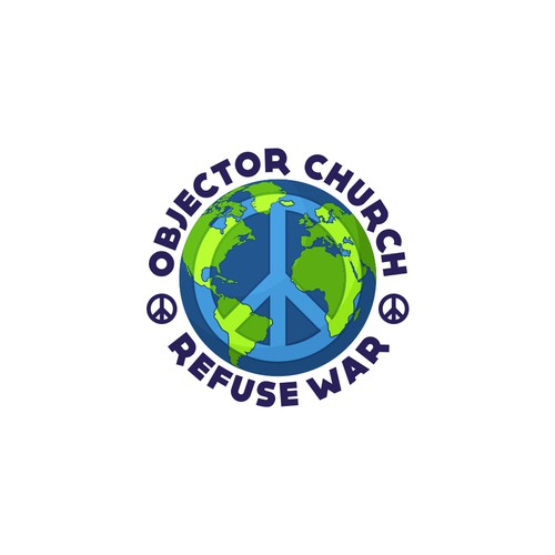 Earth/Peace symbol mashup logo for anti-war themed church | Logo design ...