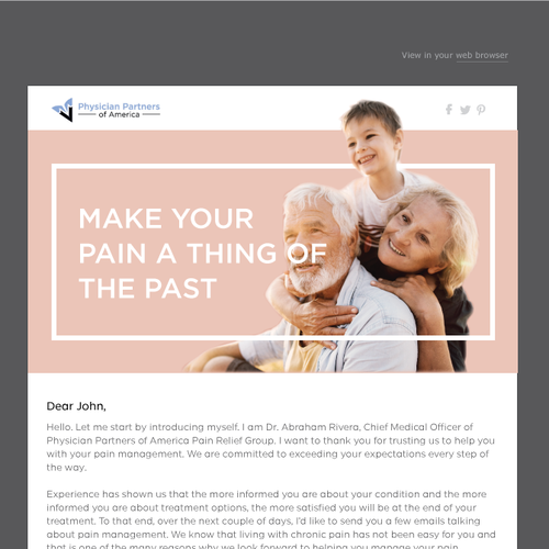 Design a Pain Management DRIP EMAIL Campain TEMPLATE Design by MAK Studios