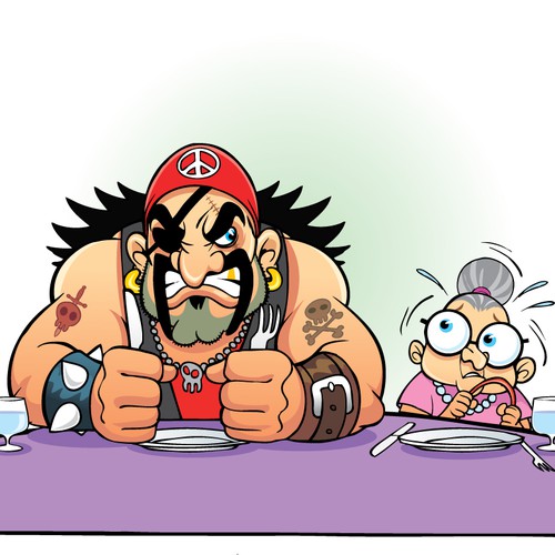 humorous cartoon-style graphic Design by shah76