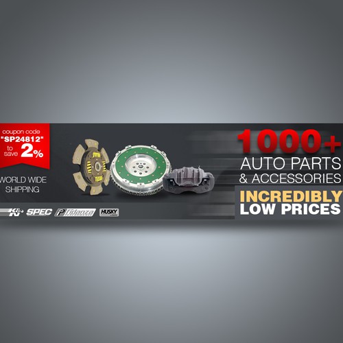 Home page banner design for automotive aftermarket parts store | Banner