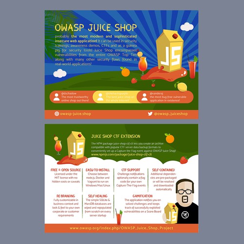 OWASP Juice Shop - Project postcard & roll-up banner Diseño de Fira Meutia