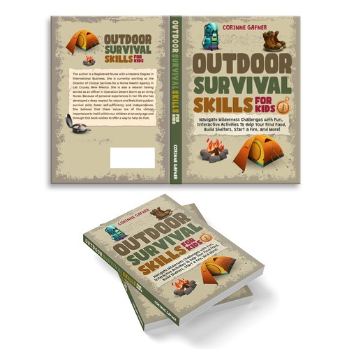 I am looking for a fun and inviting cover for my book on Outdoor survival skills for kids. Design by AdryQ