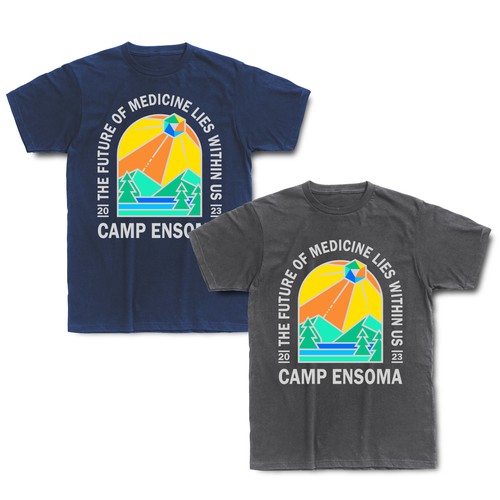 Summer Camp themed logo for  biotech summer outing swag Design by Gandem Design