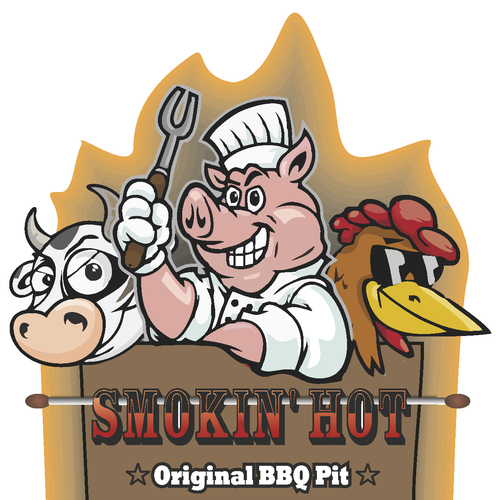 Illustrated Logo for Smokin' Hot Original BBQ Pit | Illustration or ...