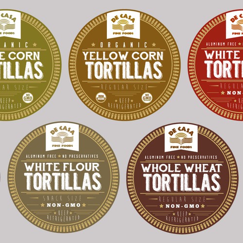 Create a new label for our natural tortillas Diseño de AR Design+Print