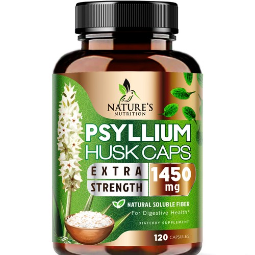 Natural Psyllium Husk Capsules Design needed for Nature's Nutrition Design by agooshe
