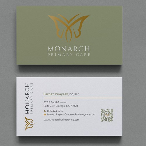 Design a classy, yet somewhat modern stunning, memorable business card for a medical clinic. No black! Please see colors Design by Xclusive16