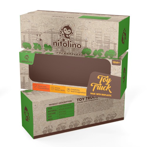 "Playful packaging design for a sustainable children toys brand" Design by CUPEDIUM