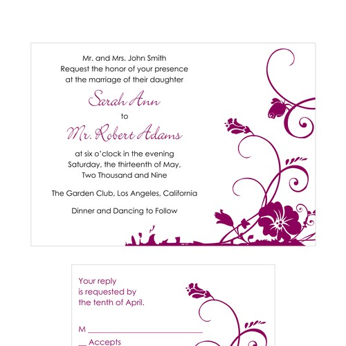 Letterpress Wedding Invitations デザイン by merileeloo