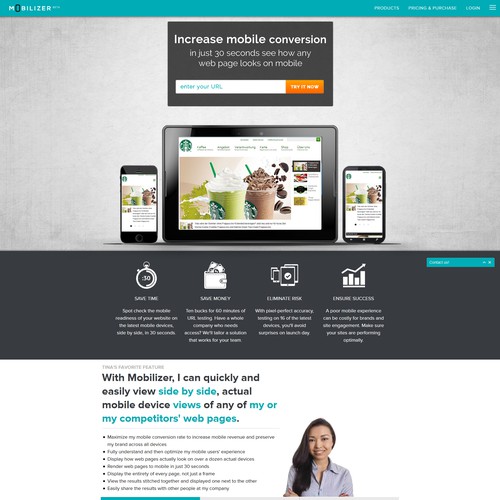 Designs | Create a design for Mobilizer | Landing page design contest