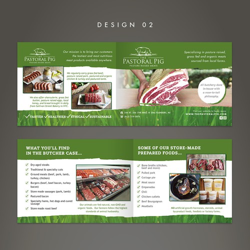 Design a postcard with a bold and clean look for a craft butcher! Design by RAFDdesign