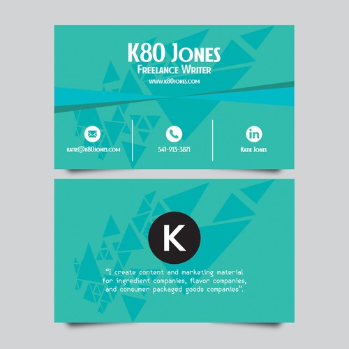 Design a business card with a millennial vibe for a freelance writer Diseño de fa.dsign
