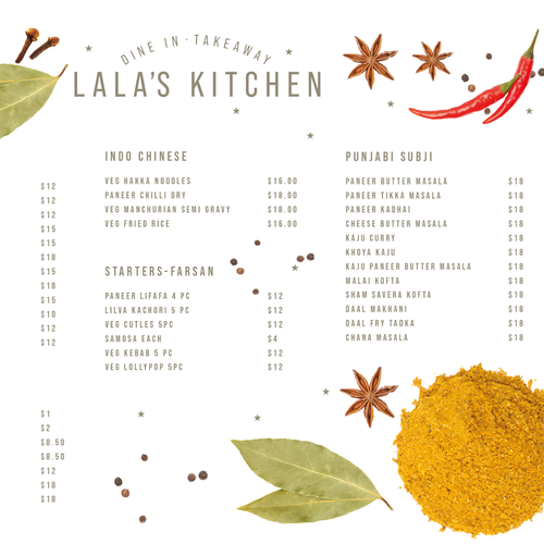 Indian Restaurant Menu Design Design by wildhare