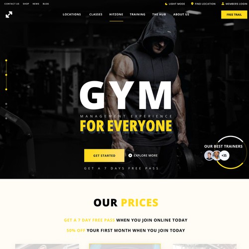 Design homepage and location page for Gym website Design by Mohammad Kashif