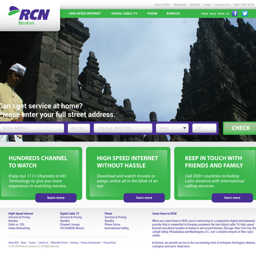 Create the next website design for rcn cable tv | Web page design contest |  99designs
