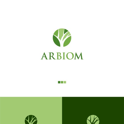 Show the "bio" and "industry" in the Arbiom logo, a sustainable bio-chemicals company Design by Toni Zufic