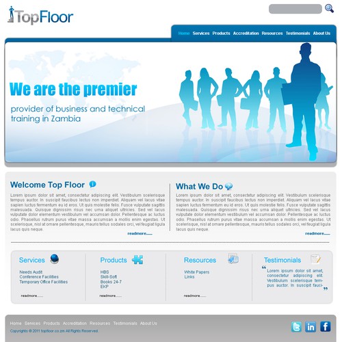 website design for "Top Floor" Limited Diseño de Digiklouds