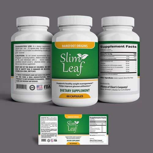 We need a powerful product label for our weight loss supplement, that our audience will love & buy Design by Design L@b