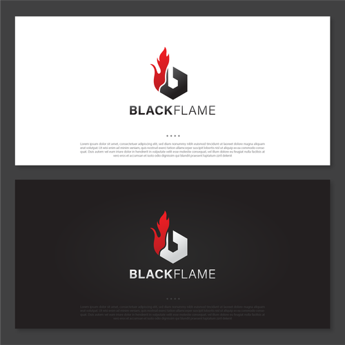 Cool, masculine Logo for company name „Black Flame” Design by Sangsaka Studio™