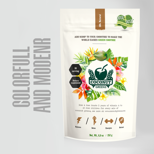 Create stunning new packaging and label for Coconut Greens Design by Javier Milla