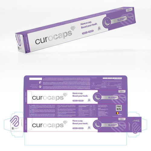 Design a new box for Curocaps! Design by emmafoo