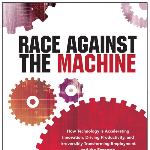 Create a cover for the book "Race Against the Machine" Diseño de Ken Walker
