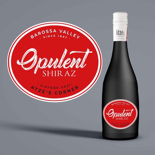 Wine label design. Change suggestions for existing front label. Design by Designer Group