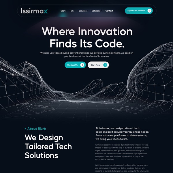 Attractive page design for software development services