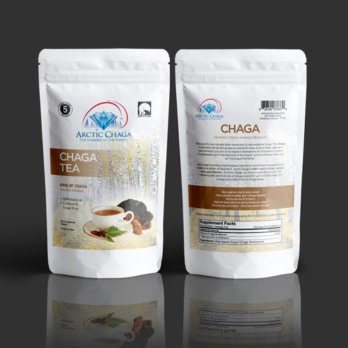 Arctic Chaga Label New Look Design by baugaus