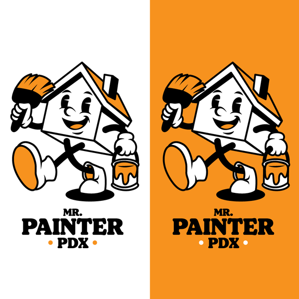 New Logo and company mascot for Mr. Painter PDX. A house painting company in Portland Oregon.