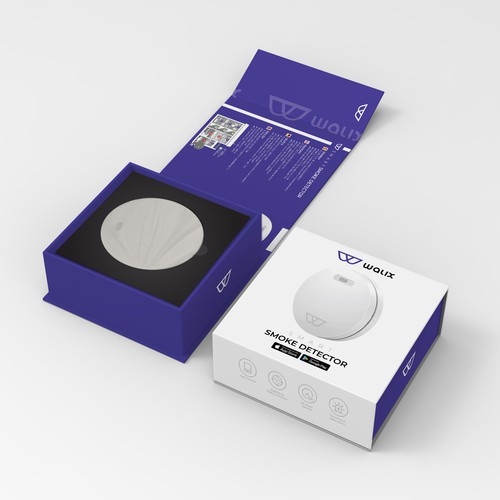 Need a complete modern and powerful packaging for our intelligent smoke detector. Design by Designlifelk