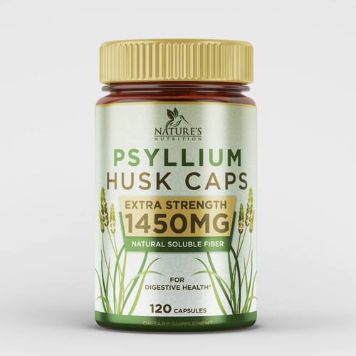 Natural Psyllium Husk Capsules Design needed for Nature's Nutrition Design by EsoWorld
