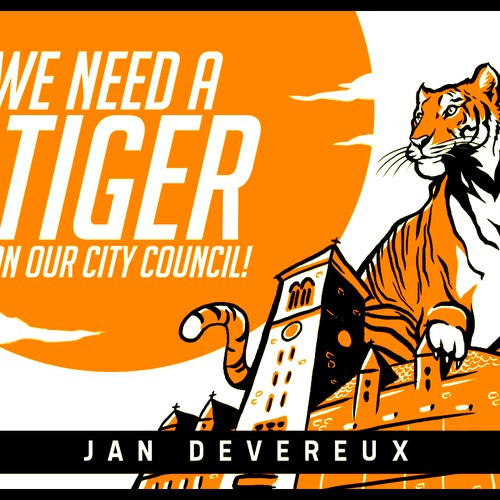 コンペ「Elect a Tiger to Cambridge (MA) City Council/ Send a tiger to city hall」のデザイン by Brian Veeさん 