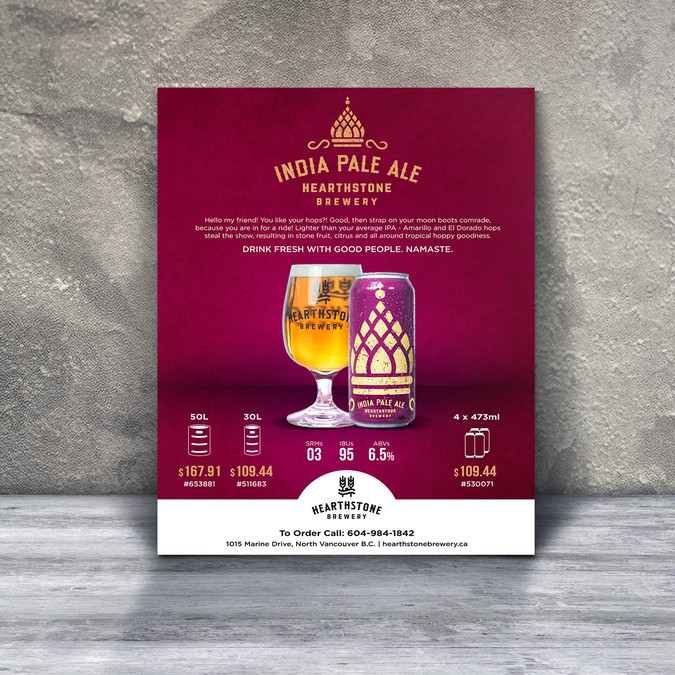 Craft Brewery Sell Sheets Template Postcard, flyer or print contest