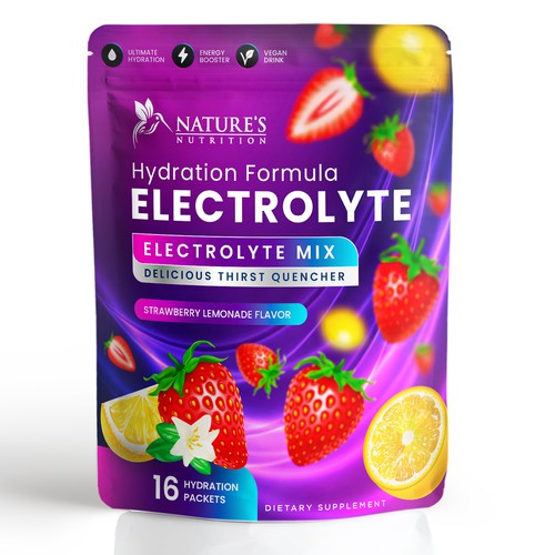 Refreshing Hydration Electrolytes Design Needed for Nature's Nutrition Design by Davi Giolo ★