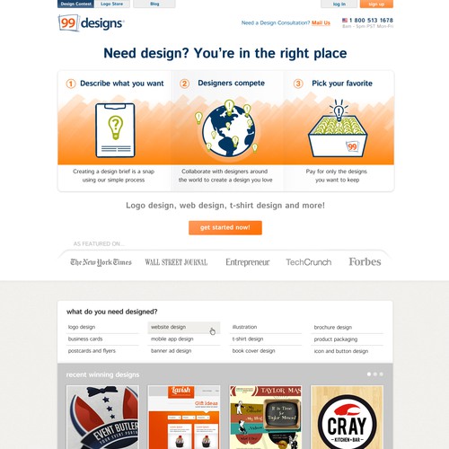 99designs Homepage Redesign Contest Réalisé par Simone Freelance