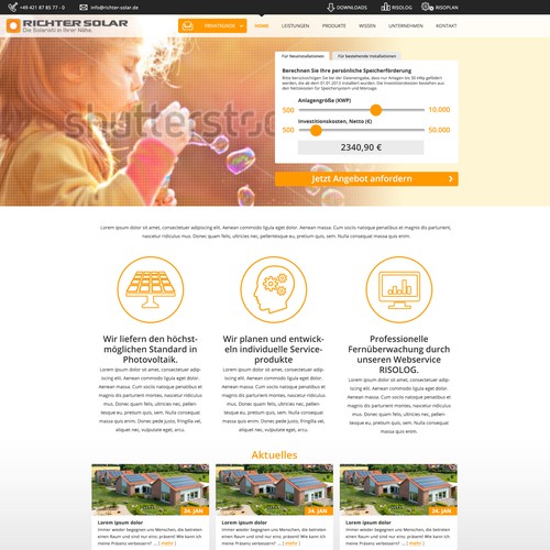 Proposta di design per un contest della categoria Design di sito web realizzata da Designer SE15