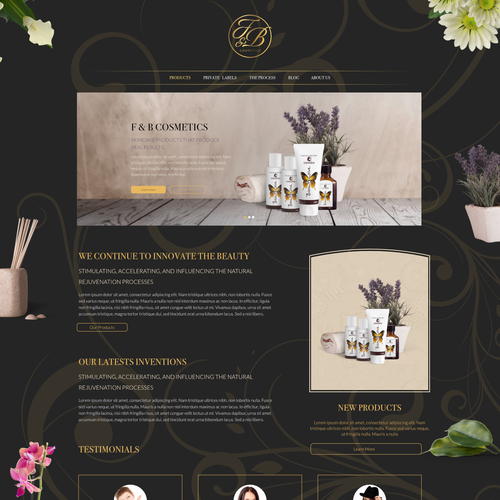 Black & gold themed website design Réalisé par NickMiar