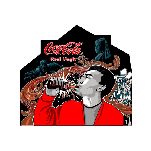 Artistic mural design for Coca-Cola Zero in Brussels Réalisé par agteus