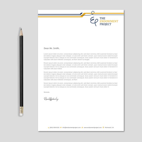 Clean, simple note design, The Endowment Project Design by LAXMI DESIGNHUB