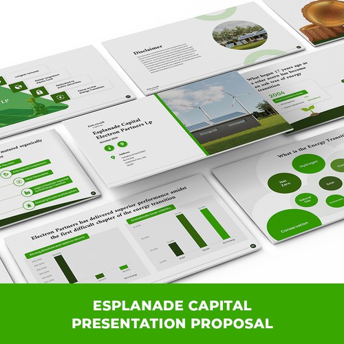 Powerpoint template for leading energy transition fund presentation Design by SlideFactory