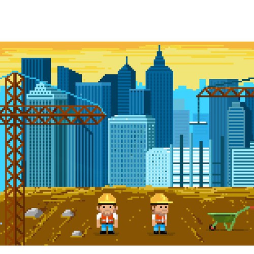 Create some 8-bit backgrounds, characters and items for a game Design von Nidza