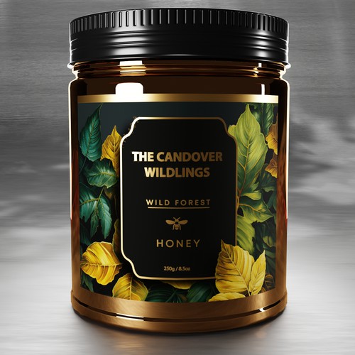 The Bees Need You! Wild Forest Honey Label Design. Design by harry_harison