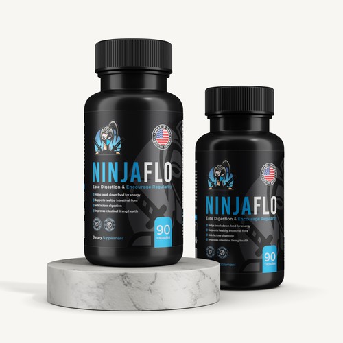 We need a cool supplement label for our supplement NINJAFLO Design by Eunoia_Karsa