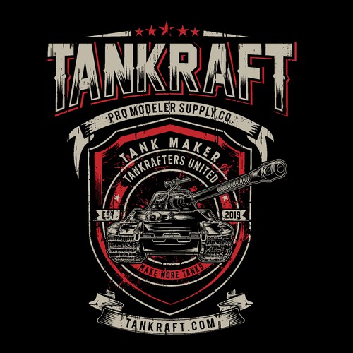 Vintage Look Tiger Tank T-Shirt Illustration Design by G.T NINE