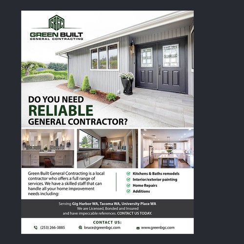 Flyer for General Contracting Company Réalisé par Saqi.KTS