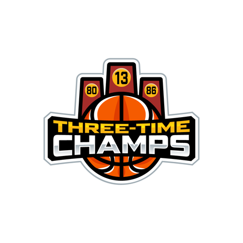 Basketball Logo for Team 'Three-Time Champs' - Your Winning Logo Featured on Major Sports Network Design by xale