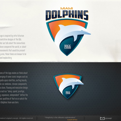 99designs community contest: Help the Miami Dolphins NFL team re-design its logo! Design by MIKE⭐